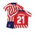 Cheap Atletico Madrid Yannick Carrasco #21 Home Football Kit Children 2022-23 Short Sleeve (+ pants)